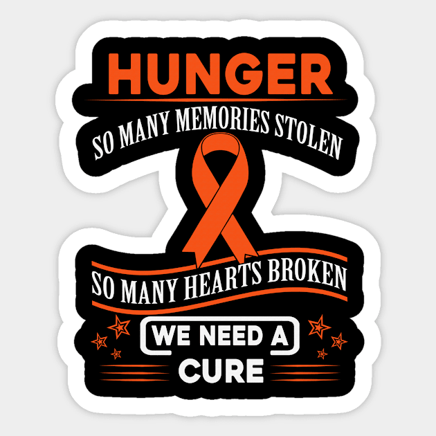 Hunger So Many Memories Stolen Hearts Broken We Need A Cure Orange Ribbon Warrior Sticker by celsaclaudio506